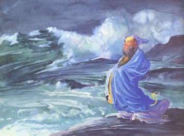  Tormenta Pintura - Un Rishi convocando una tormenta John LaFarge